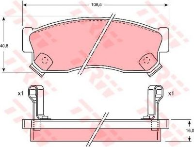 TRW GDB732 комплект тормозных колодок, дисковый тормоз на NISSAN SUNNY II купе (B12)