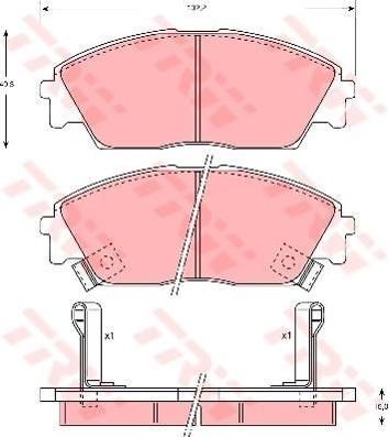 TRW GDB763 Колодки диск. Civic, Civic CRX 10.87-12.96 45022SF1000 (572330)