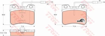 TRW GDB906 КОМПЛЕКТ ТОРМОЗНЫХ КОЛОДОК, ДИСКОВЫЙ ТОРМОЗ