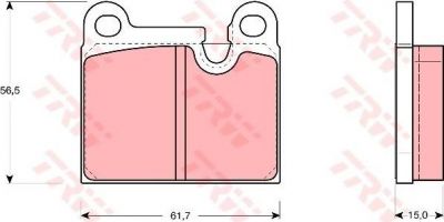 TRW GDB919 Колодки диск. задние MB W123/126 77-91 61.5X56.5X14.9mm (571279)