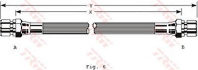 TRW PHA229 Шланг тормозной задний DAEWOO Nexia/Espero/OPEL Astra F/Omega A/B/L=234mm