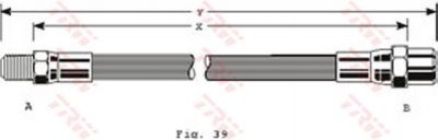 TRW PHB125 Шланг тормозной задний MB W201/W202/W203/W124/W126/W140 /L=310mm (2104280035)