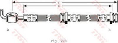 TRW PHD122 шланг торм. пер. Mazda 323/626 1.3-2.0D 89-98 L=428