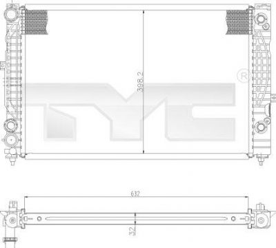 TYC 702-0009 радиатор, охлаждение двигателя на VW PASSAT Variant (3B6)