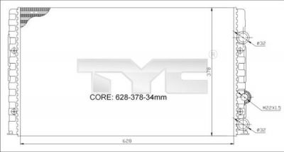 TYC 702-0023 радиатор, охлаждение двигателя на SKODA OCTAVIA (1Z3)