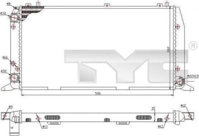 TYC 702-0035 радиатор, охлаждение двигателя на AUDI 80 (89, 89Q, 8A, B3)