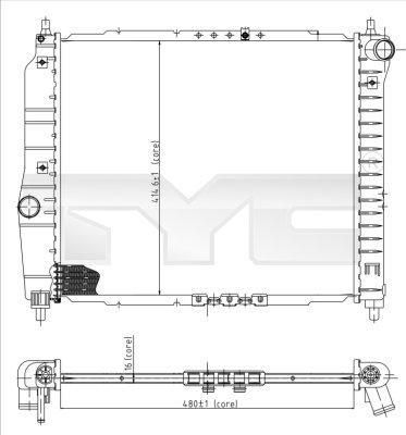 TYC 706-0021 радиатор, охлаждение двигателя на CHEVROLET AVEO седан (T200)