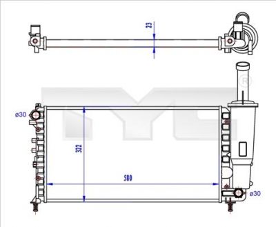TYC 709-0027-R радиатор, охлаждение двигателя на FIAT PUNTO (188)