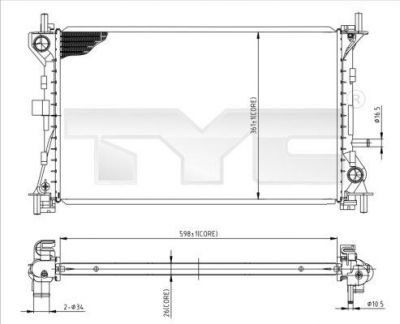 TYC 710-0052 радиатор, охлаждение двигателя на FORD FOCUS (DAW, DBW)