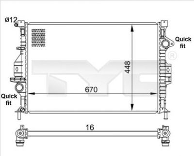 TYC 710-0057 радиатор, охлаждение двигателя на FORD MONDEO IV седан (BA7)