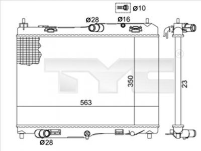 TYC 710-0058-R радиатор, охлаждение двигателя на FORD TRANSIT COURIER Kombi