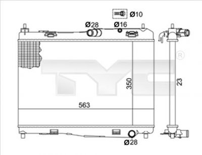 TYC 710-0059-R радиатор, охлаждение двигателя на FORD B-MAX (JK)