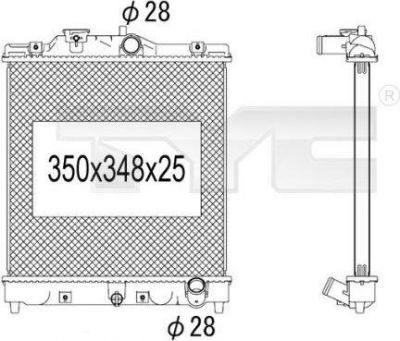 TYC 712-1008 радиатор, охлаждение двигателя на HONDA CIVIC VI Hatchback (EJ, EK)