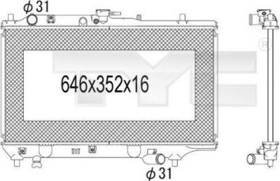 TYC 720-1010 радиатор, охлаждение двигателя на MAZDA 323 C IV (BG)