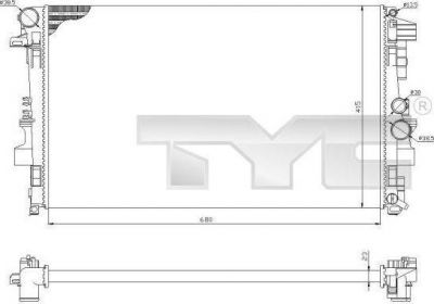 TYC 721-0011 радиатор, охлаждение двигателя на MERCEDES-BENZ VITO автобус (W639)