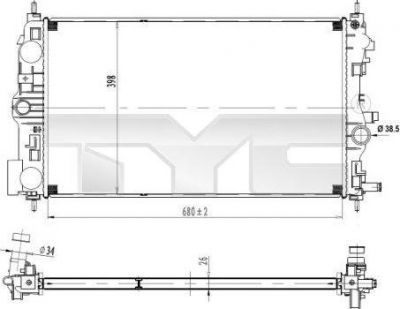 TYC 725-0037 радиатор, охлаждение двигателя на OPEL ZAFIRA TOURER C (P12)
