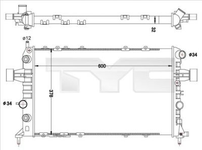 TYC 725-0040-R радиатор, охлаждение двигателя на OPEL ASTRA G универсал (F35_)