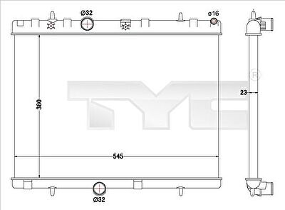 TYC 726-0019-R радиатор, охлаждение двигателя на PEUGEOT 208
