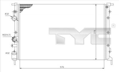 TYC 728-0027 радиатор, охлаждение двигателя на RENAULT SCЙNIC I (JA0/1_)