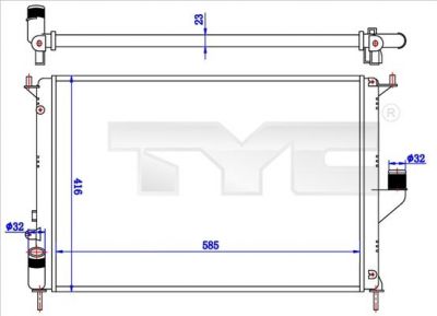 TYC 728-0057 радиатор, охлаждение двигателя на DACIA LOGAN (LS_)