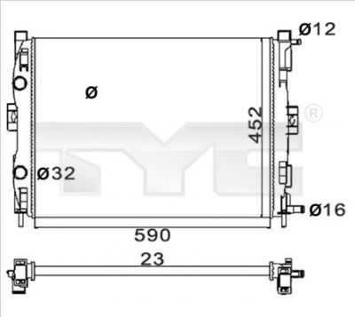 TYC 728-0059-R радиатор, охлаждение двигателя на RENAULT MEGANE II седан (LM0/1_)