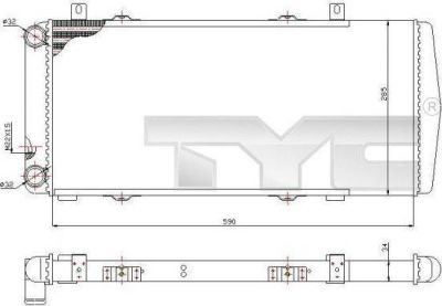 TYC 732-0002 радиатор, охлаждение двигателя на SKODA FELICIA I (6U1)