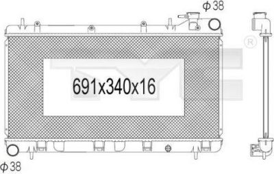 TYC 734-1009 радиатор, охлаждение двигателя на SUBARU IMPREZA универсал (GF)