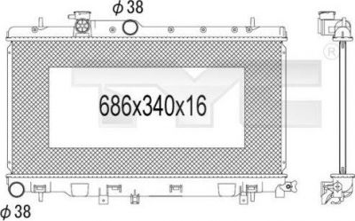 TYC 734-1010 радиатор, охлаждение двигателя на SUBARU IMPREZA седан (GD)