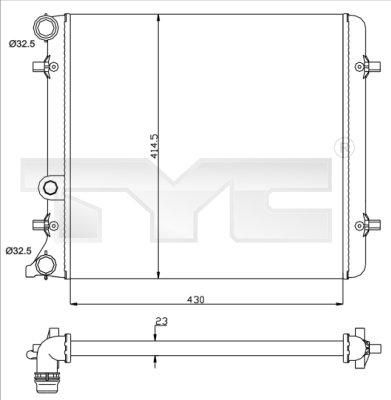 TYC 737-0010 радиатор, охлаждение двигателя на SKODA OCTAVIA Combi (1U5)