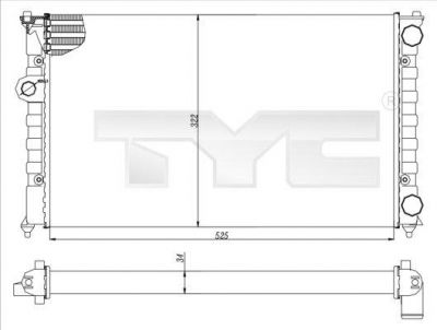 TYC 737-0016 радиатор, охлаждение двигателя на VW GOLF III (1H1)