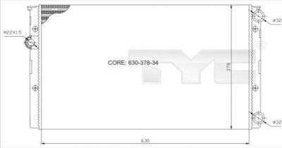 TYC 737-0027 радиатор, охлаждение двигателя на VW GOLF III (1H1)