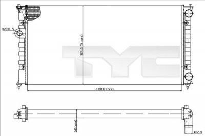 TYC 737-0029 радиатор, охлаждение двигателя на VW GOLF III (1H1)