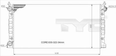 TYC 737-0034-R радиатор, охлаждение двигателя на VW PASSAT (3A2, 35I)