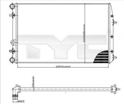 TYC 737-0041 радиатор, охлаждение двигателя на SEAT CORDOBA (6L2)