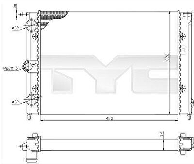 TYC 737-0050 радиатор, охлаждение двигателя на VW PASSAT (32B)