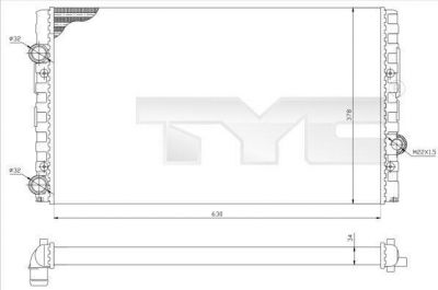 TYC 737-0051-R радиатор, охлаждение двигателя на VW GOLF III (1H1)