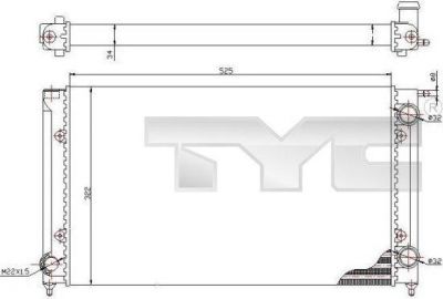 TYC 737-0058 радиатор, охлаждение двигателя на VW SCIROCCO (53B)