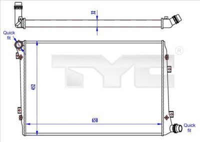 TYC 737-0062-R радиатор, охлаждение двигателя на VW PASSAT Variant (3C5)