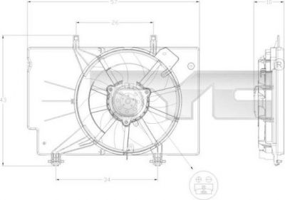 TYC 810-0042 вентилятор, охлаждение двигателя на FORD B-MAX (JK)