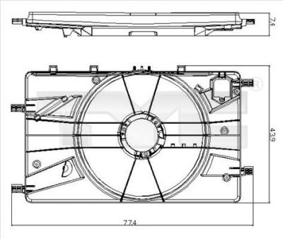 TYC 825-0017-1 кронштейн, вентилятор радиатора на OPEL ASTRA J Sports Tourer