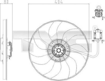 TYC 825-0019 вентилятор, охлаждение двигателя на OPEL ASTRA J