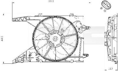TYC 828-0002 вентилятор, охлаждение двигателя на RENAULT LOGAN I универсал (KS_)
