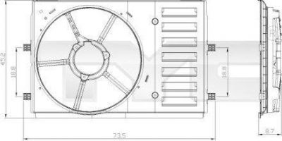 TYC 837-0035-1 кронштейн, вентилятор радиатора на SKODA FABIA