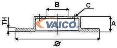 VAICO V10-80050 тормозной диск на AUDI 100 (44, 44Q, C3)