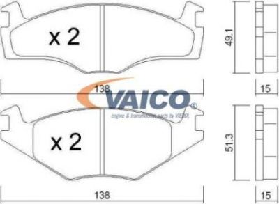 VAICO V10-8100-1 комплект тормозных колодок, дисковый тормоз на VW SCIROCCO (53B)