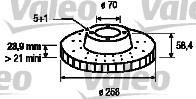 Valeo 186191 тормозной диск на OPEL OMEGA A (16_, 17_, 19_)