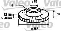 Valeo 186264 тормозной диск на VOLVO 960 Kombi (965)