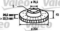 Valeo 186278 тормозной диск на FORD TRANSIT c бортовой платформой/ходовая часть (E_ _)