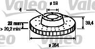 Valeo 186297 тормозной диск на FIAT TIPO (160)