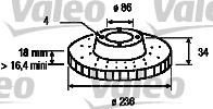 Valeo 186476 тормозной диск на MITSUBISHI LANCER IV (C6_A, C7_A)